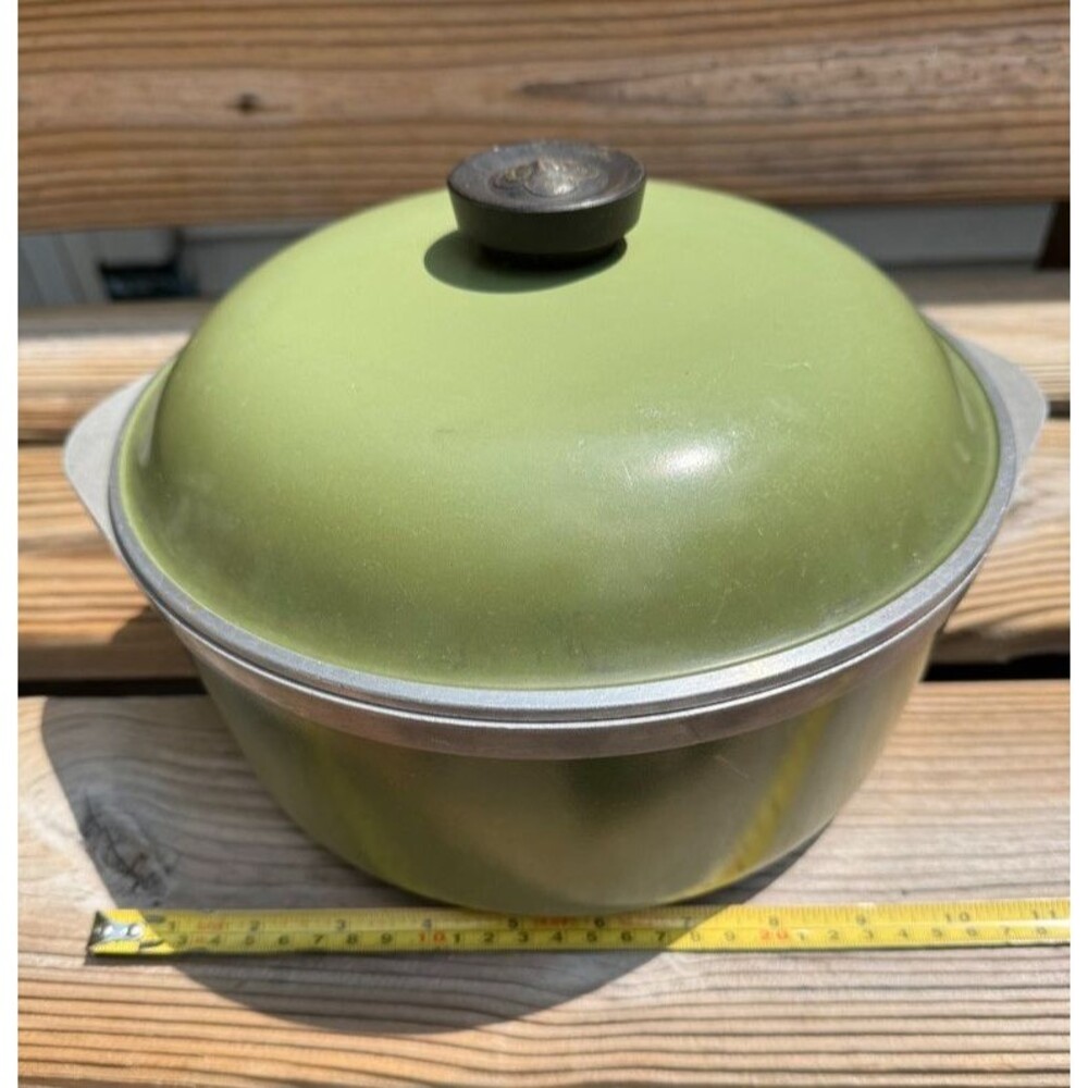 Club Aluminum Cast Roaster Avocado Green 4 Qt Dutch Oven Vintage Cookware 10”pot